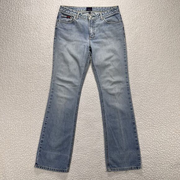 VTG Tommy Bootcut Jeans Women’s 9 (30x32.5) Light Wash Western Rodeo Y2K Boho - Picture 2 of 13